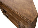 52 inch Corner TV Stand Console for TVs up to 55 inches, No Assembly Required, Whiskey Finish B108P160088