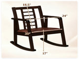 Heavy-Duty Solid Wood Rocking Chair, Ergonomic Accent Armchair with Breathable Ladder Back for 58972745