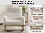 Modern Accent Rocking Chair Rocking Chair with Solid Wood Legs, Upholstered Nursery Glider Rocker, 83695251