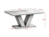47.2" Modern Dining Table for 4, Rectangular Kitchen Table for Dining Room & Living Room 32180703