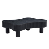 42.52 Inch Modern Wooden Handcraft Drum Coffee Table Irregular Shaped Coffee Table for Living W2582P251225