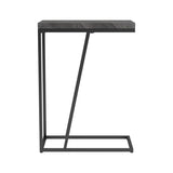 Rustic Grey Herringbone and Sandy Black Accent Table B062P153638