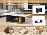 VIBE HAUS Modern Light Luxury Coffee Table Set of 2, Small Square Coffee End Table with Spacious N724P321447K