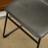 Lotusville Vintage PU Leather Dining Chairs, Set of 2, Antique Grey T2574P164554
