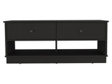 Willamette Rectangle 2-Shelf 2-Drawer Storage Bench Black Wengue B06280462