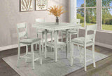 Rustic Farmhouse 5-Pc Counter Height Dining Set Square Table Wood Top Bottom Display Shelf Linen B011P186071