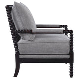 ZNTS Grey and Black Removable Back Accent Chair B062P145653