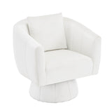 ZNTS 360&deg; Swivel Accent Chair, Modern Velvet Fabric Living Room Armchair with Fluffy Cushions, Comfy Wide 91743467