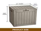 30 Gallon Outdoor Storage Box, Weatherproof Lockable Resin Deck Box for Patio Furniture, Pool 96371124