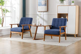 ZNTS Accent Chairs Set of 2 with Table, Mid Century Modern Accent Chair, Wood and Fabric Armchairs W153982258