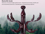 Freestanding Wooden Coat Rack, Vintage Natural Birch Wood Coat Tree with Hooks, Sturdy Hall Tree for 82778419
