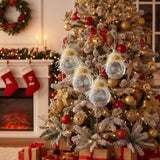 4 PCS Set 4.7" Glass Christmas Ball Ornaments Holiday Hanging Tree Decorations for Party Tree Decor 07042069