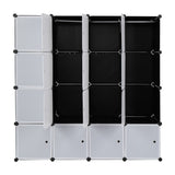 ZNTS 16 Cube Organizer Stackable Plastic Cube Storage Shelves Design Multifunctional Modular Closet 12112810