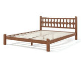 Full Size Bamboo Platform Bed with Diamond-shaped headboard, Solid Bamboo-made Bed Frame with W5316P484021