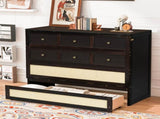 Full Size Murphy Bed with Large Drawers,Espresso N708P336203P