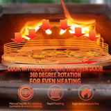 Semi-Automatic Silver 12 Outdoor Pizza Oven Portable Wood Fired Pizza Oven Outdoor Cooking Pizza W2196134327