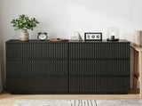 Handleless 6-Drawer Dresser with Grille Finish P2 Particleboard MDF & Melamine Veneer 57528070