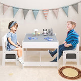 Kids Table and Chair Set, 3 in 1 Wooden Activity Table with Storage Drawer for Toddlers Drawing, 99413075