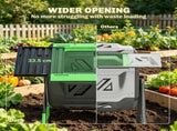 53 Gal Compost Bin Outdoor Dual Chamber Tumbling Composter with Adjustable Vents BPA Free Green 79464190