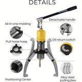 ZNTS 10 Ton Hydraulic Gear Puller, Adjustable 2 or 3 Jaws Bearing Hub Separator, for Pulling Hubs, Gears, 73372971