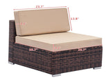 7pcs Brown Rattan Sofa Set 61947468