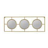 3 Mirror Piece Wall Mirror in Gold Rectangular Frame, Home Wall Decor for Bedroom Living Room, W2078124320