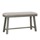 ZNTS Light Gray Finish Counter Height Bench Foam Cushioned Seat Industrial Design Kitchen Dining B011P238920