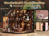 MUSIC PARK 3d wooden puzzle for adults Bacchus Study book nook with lights model kit dollhouse DIY 52414422