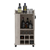 Fargo Bar Cart with Cabinet, 6 Built-in Wine Rack and Casters B200P188865