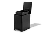 15L/4 Gallon Rectangular Step Trash Can Stainless Steel Garbage Can with Removable Inner 43978511