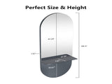 Allsteel Gray PowderCoated Frame with Mercury Mirror, Integrated Salon Mirror Station with Steel 04259159