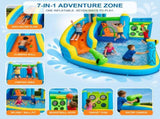 7-in-1 Inflatable Bounce House with Water Slide & 480W Blower, Kids Bouncy Castle with Climbing 96622023