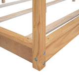 King Size Canopy Platform Bed with Support Legs, Natural WF309290AAM