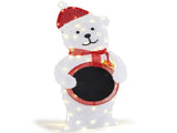2.5D Polar Bear with Light Ball Christmas Decor 3ft, 54 Warm White LED Animal Dcor, US Plug 5V 6W 39515552