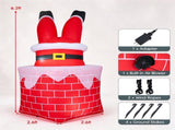 6.2FT Inflatable Christmas Santa Stuck in Chimney with Animated Kicking Legs & LED Lights, 08127773