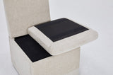 Linen Upholstered Armless Dining Chair with Casters and Storage space-set of 2,BEIGE W2069P288877