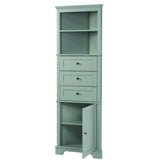 ZNTS Green Triangle Tall Cabinet with 3 Drawers and Adjustable Shelves for Bathroom, Kitchen or Living WF306469AAG