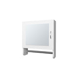 Pine Medicine Cabinet in Melamine With a Towel Bar And Included Mirror, White B128P237172