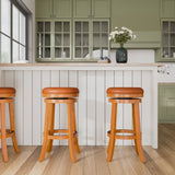 30" Bar Stool, Natural Finish, Saddle Leather Seat B04660651