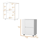 FM FURNITURE Logan Bar Cart with Two Cabinets and Open Shelves, White B128P321070