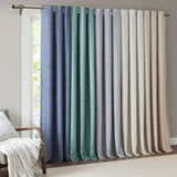 Tonal Printed Faux Silk Total Blackout Curtain Panel Pair B03599834