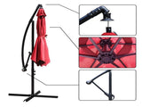 10ft Outdoor Hanging Offset Cantilever Umbrella with Crank - Red 78208910