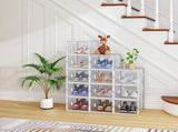 12-Piece Medium White Plastic Mesh Shoe Box Set - 35.00*25.00*19.00cm, Modular Design for Home 57203407