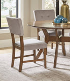 Classic Light Oak Finish Dining Chairs Set of 2 Button-Tufted Gray Upholstery Mid-Century Modern B011P175775