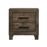 2 Drawers MDF Nightstand in Rustic Golden Brown Finish B016P255623