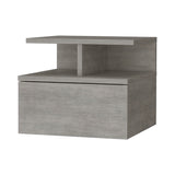Concrete Gray 2-Tier Shelf Floating Nightstand B062P175169