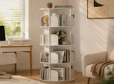 4-Tier Rotating Bookshelf, 360&deg Spinning Bookcase with Safety Guard, Space-Saving PVC Storage for 29703339