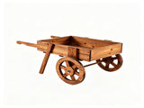 3-Tier Wooden Plant Display Stand, Carbonized Fir Wood Flower Cart with Chalkboard & Rolling Wheels, 19066002