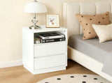 White P2 particleboard with melamine finish, drawer beveled edges, 40*30*60cm, two drawers with top 77405103