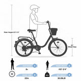 7 Speed City Bike With Basket , Steel Frame,Multiple Colors 22 Inch Girls Bicycle W1019P206926